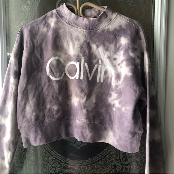 Calvin Klein Crop crew neck sweatshirt tie dye - Picture 3 of 6